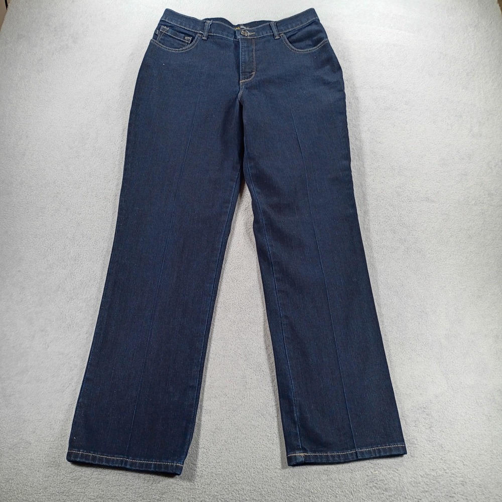 Lee Women Classic Fit Straight Leg Jeans Dark Wash 10 Short Stretch Denim